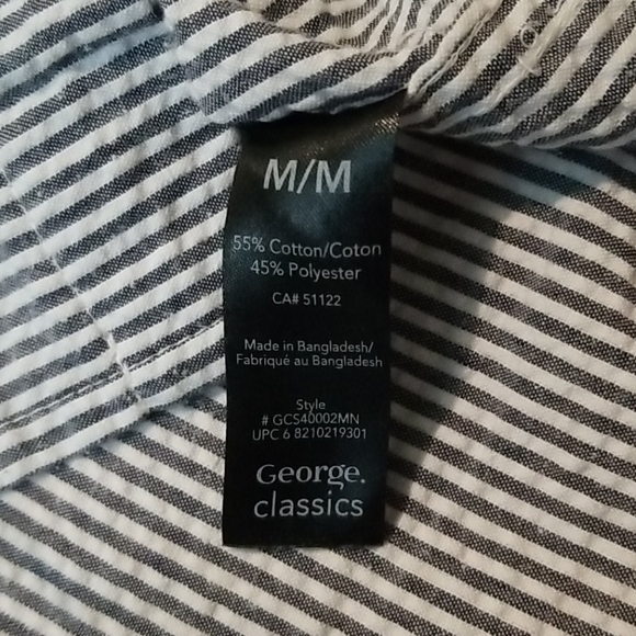 George classics mens white and gray short sleeve button up Medium - Picture 7 of 10